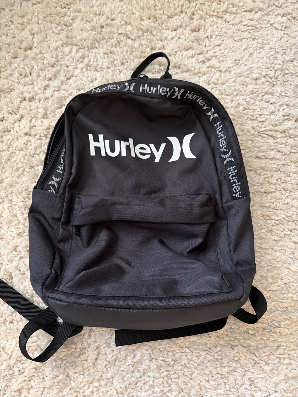 Hurley Black Logo Backpack - Men's Casual Daypack